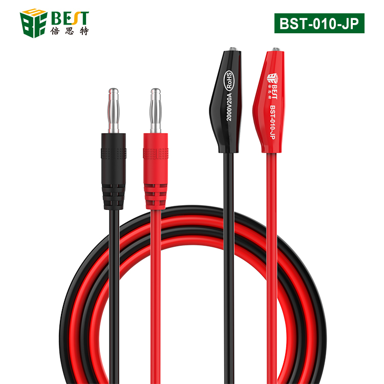 BST-010-JP 超導傳輸香蕉頭轉鱷魚夾測試線 電力測試線 高壓電源夾子 萬用表插頭 香蕉頭導線 鱷魚夾純銅帶線試驗 夾子線 2000V20A大電流