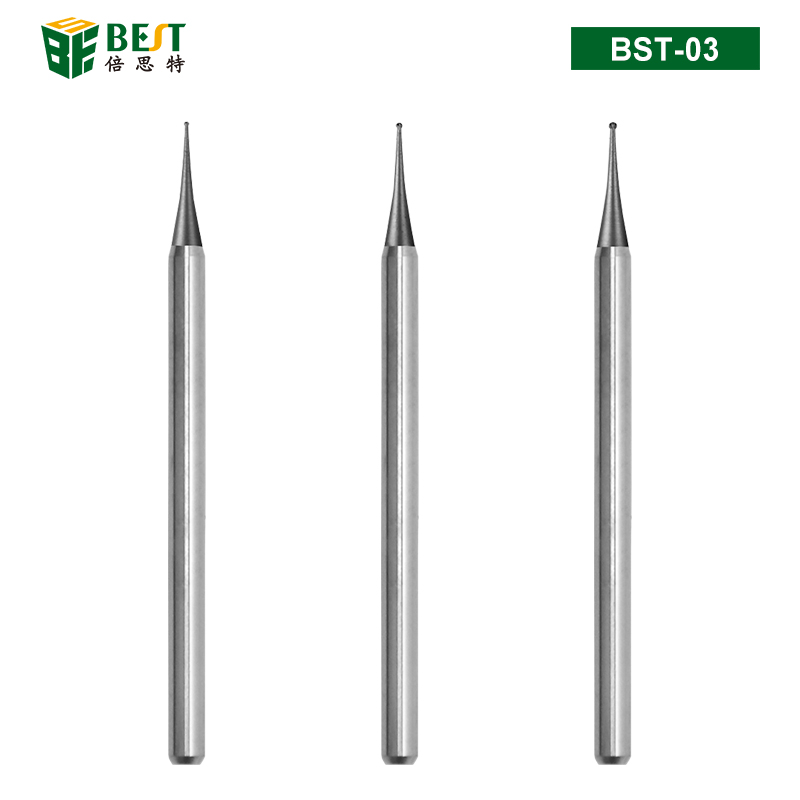 BST-03 層板鎢鋼打磨頭 0.3/0.4/0.5mm電磨球形針 適用于智能手機(jī)主板維修電動打磨機(jī)球形刀頭